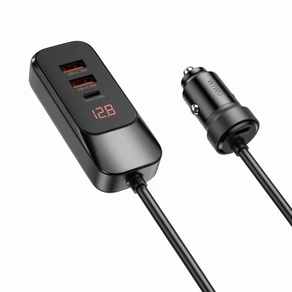 WiWU Chargeur de Voiture Extensible 120W - Noir