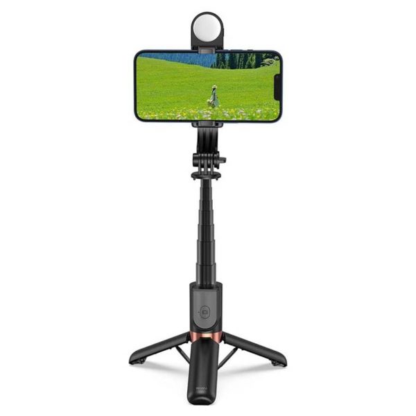 WiWU Mini Perche à Selfie avec Lumières - Noir