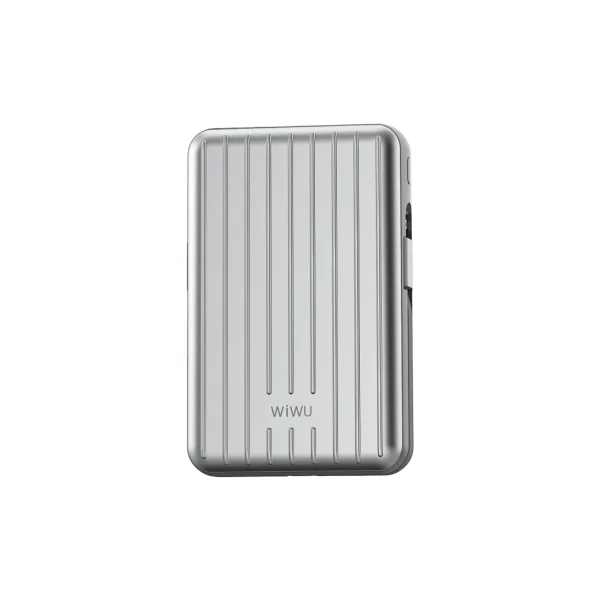 WiWU Batterie Externe Magnétique Sans Fil Série Trunk 10000mAh - Argent